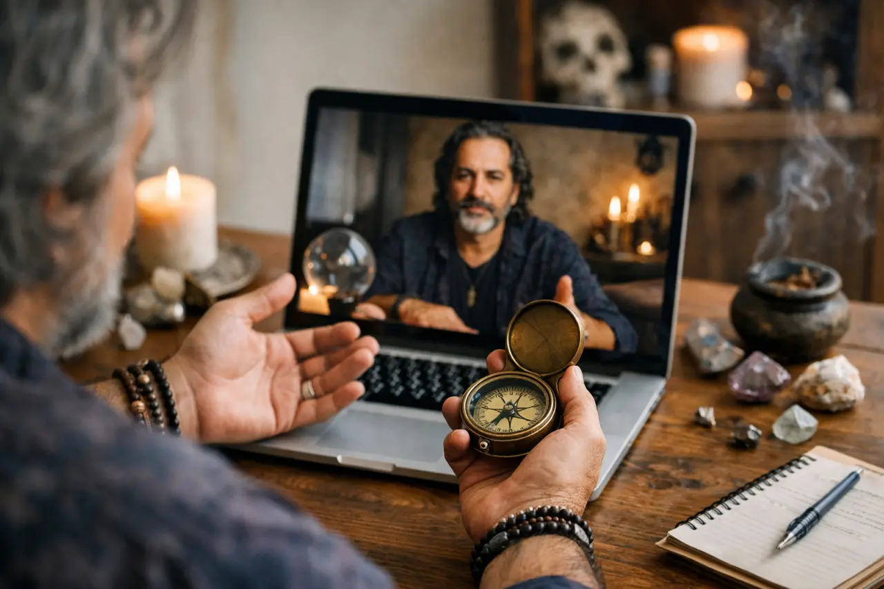 Imagen editorial para Brujo Online: Tu Brújula para Encontrar Asesoramiento Esotérico Genuino