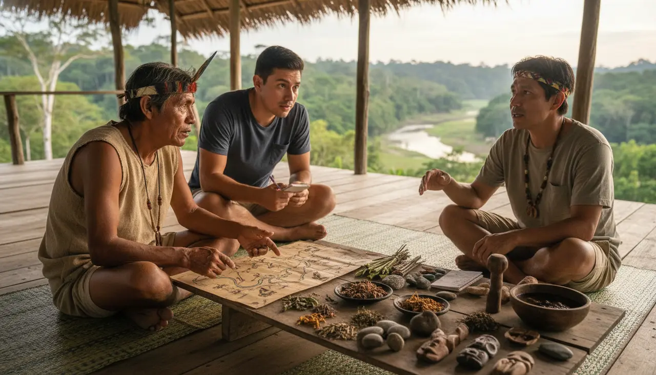 Imagen editorial para Brujos en el Amazonas Peruano: Cómo Identificar un Guía Genuino en la Selva Esotérica