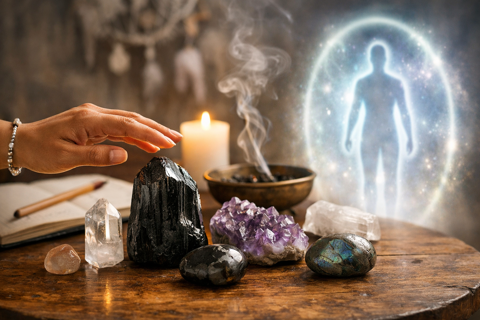 Imagen editorial para Cuarzos de Protección: el Secreto Esotérico para Blindar Tu Aura