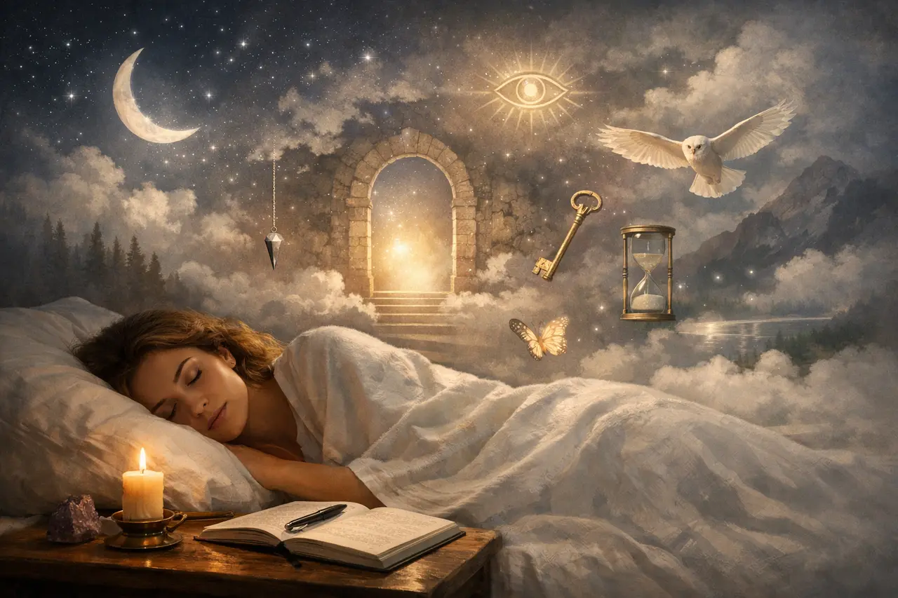 Imagen editorial para Significado Sueños Descifrando el Mensaje Oculto de Tus Sueños: una Guía Esotérica Práctica
