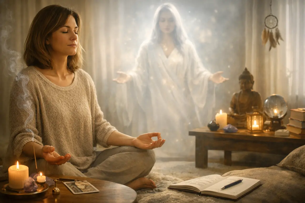 Imagen editorial para Descubre Tu Guía Espiritual Genuina: Pasos Claros en el Camino Esotérico