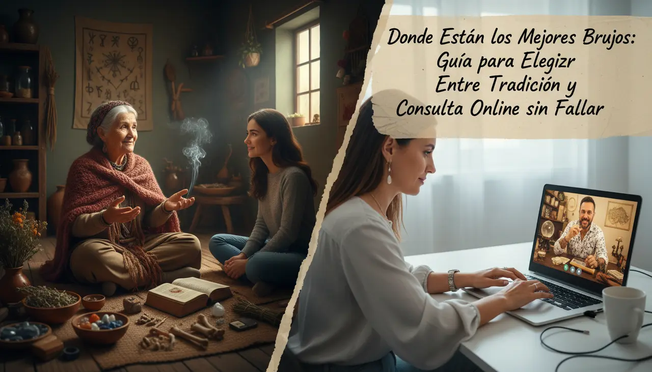 Imagen editorial para Donde Están los Mejores Brujos: Guía para Elegir Entre Tradición y Consulta Online sin Fallar