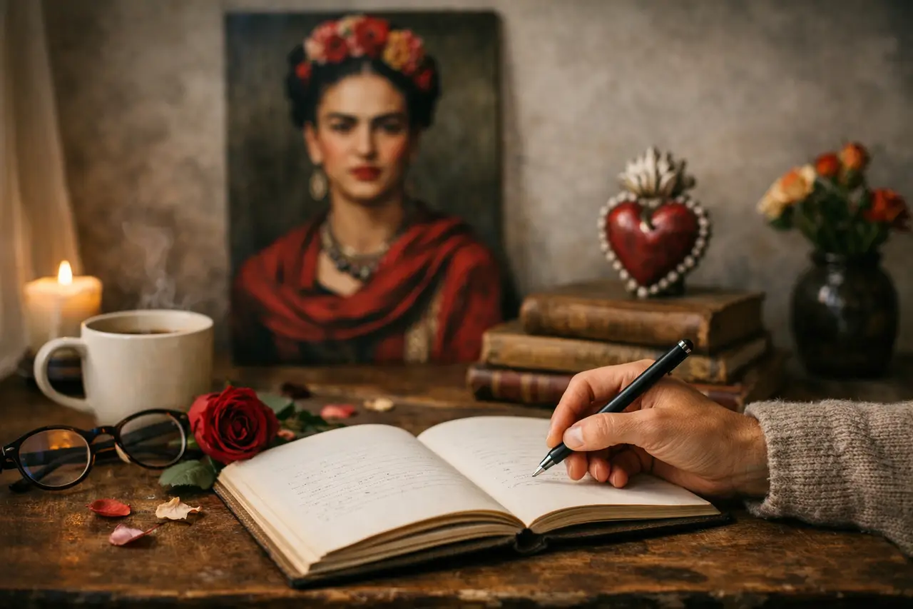 Imagen editorial para Frases de Frida Kahlo: Reflexiones y Enseñanzas que Transforman la Vida y el Amor