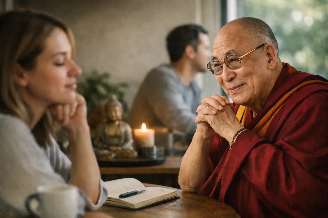 Imagen editorial para Frases del Dalai Lama Sobre la Felicidad: Reflexiones Prácticas para Cultivar Tu Bienestar Interior