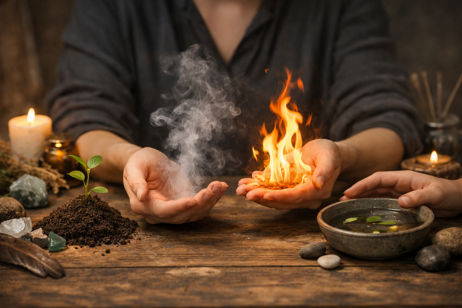 Imagen editorial para Magia Elemental Auténtica: Desvela el Verdadero Poder de los Elementos en Tu Práctica Esotérica