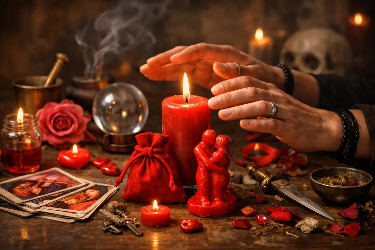 Imagen editorial para Magia Roja: Desentrañando su Verdadero Rol en el Esoterismo