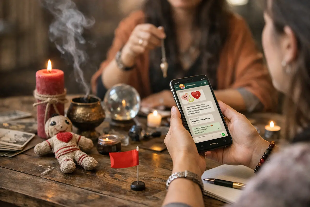 Imagen editorial para Navegando los Grupos de Whatsapp de Amarres: Claves para Encontrar Apoyo Genuino