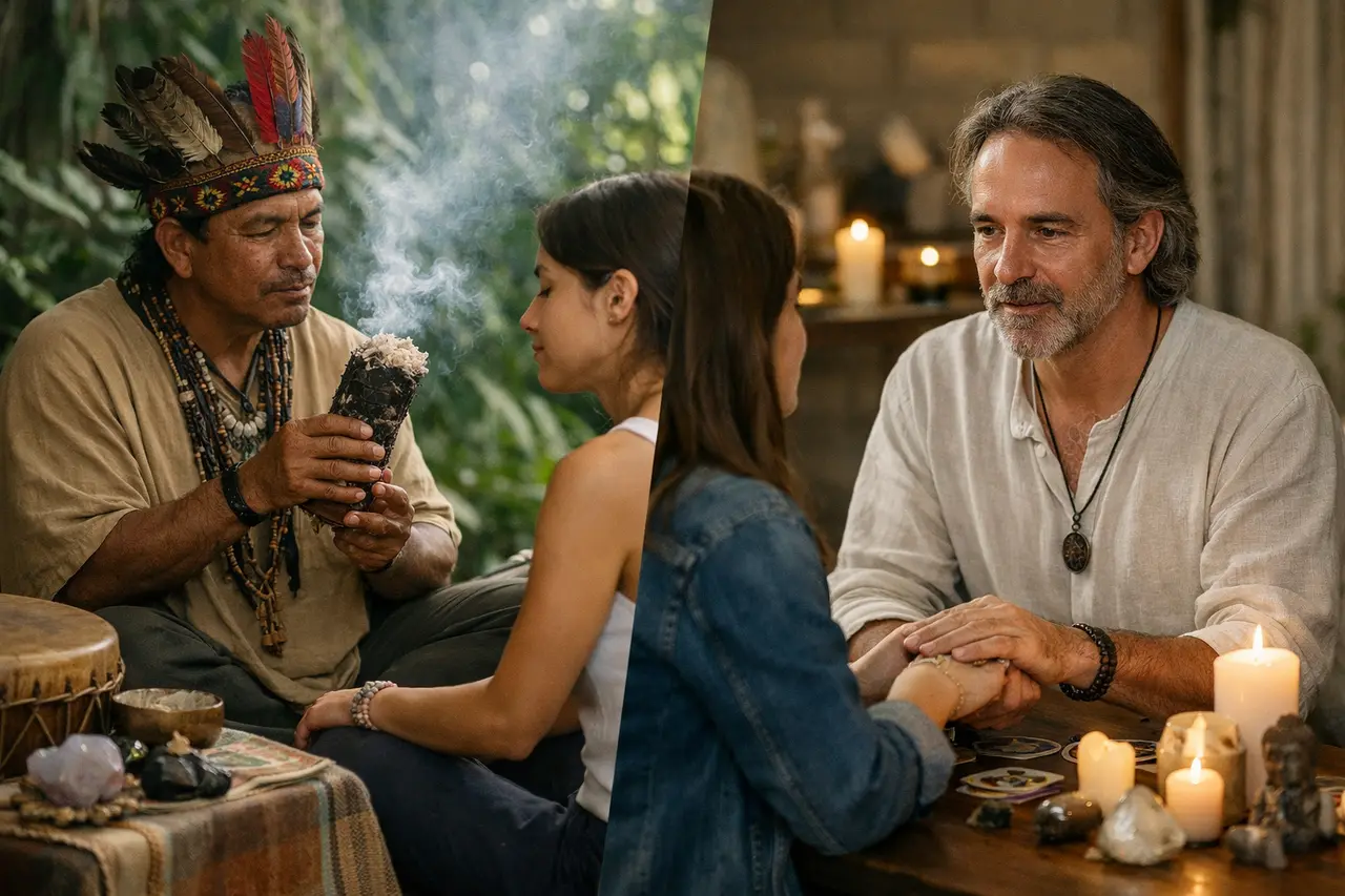 Imagen editorial para Sanador: Cómo Elegir un Guía Espiritual Auténtico sin Equivocarte
