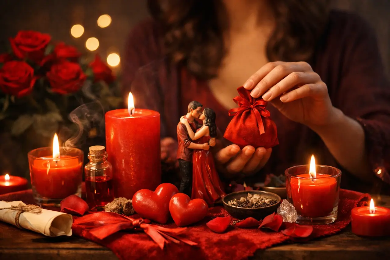 Imagen editorial para Magia Roja para Enamorar Descubre el Poder de la Magia Roja para Atraer el Amor Verdadero