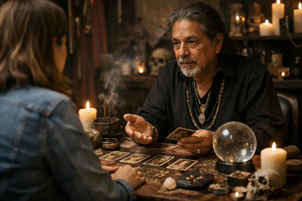 Imagen editorial para Brujos Near Me: Claves para Elegir Consultas Espirituales Confiables sin Caer en Engaños