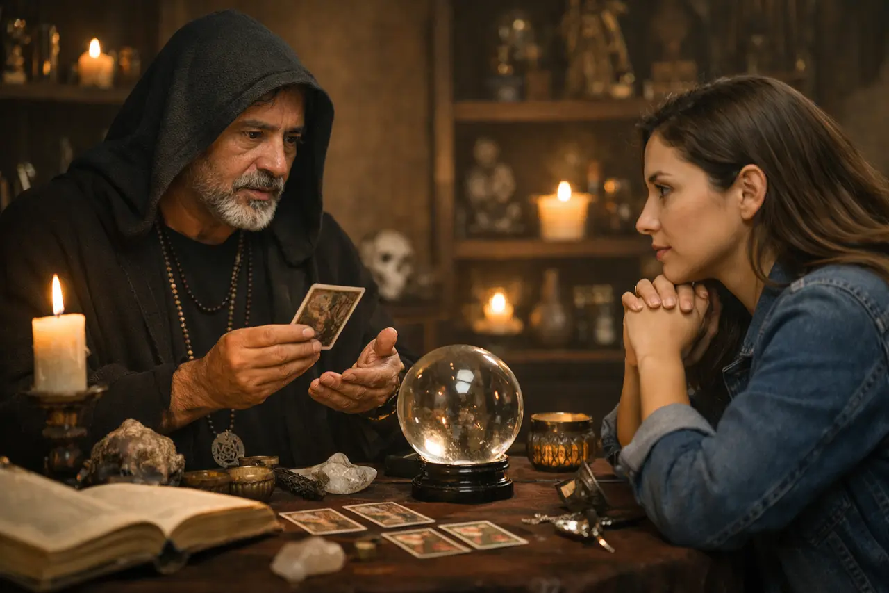 Imagen editorial para Brujos y Hechiceros: Cómo Identificar Consultas Espirituales Genuinas para Tu Bienestar