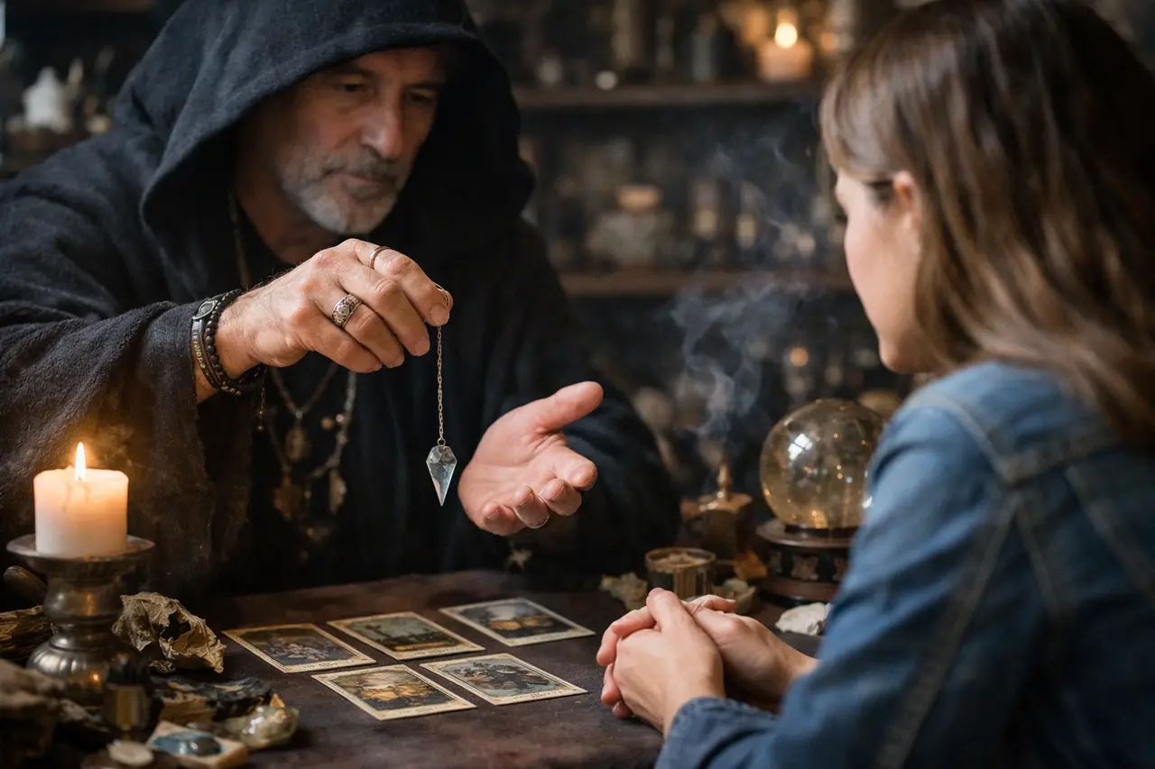 Imagen editorial para Brujos y Hechiceros: Cómo Identificar Prácticas Seguras y Efectivas en Consultas Espirituales