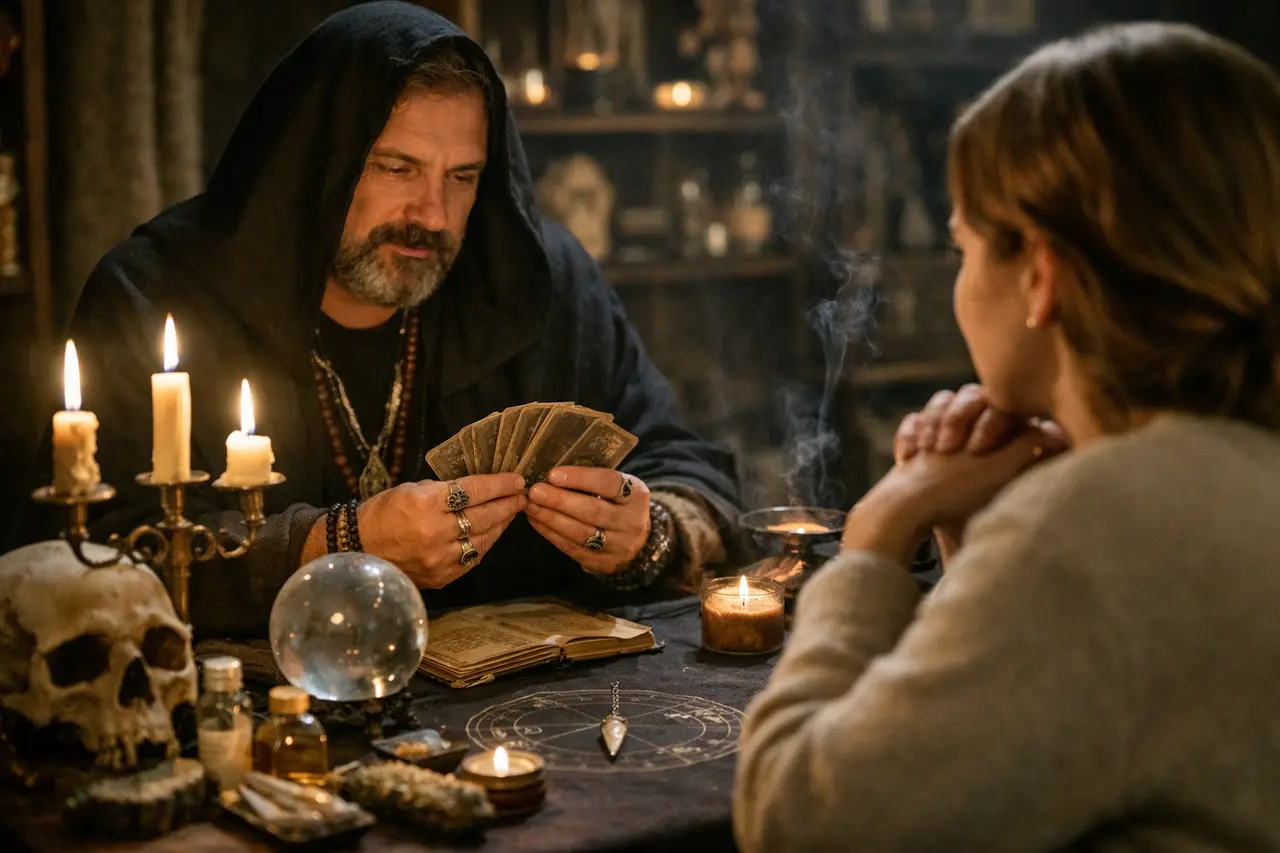 Imagen editorial para Brujos y Hechiceros: Cómo Reconocer a un Verdadero Practicante en Consultas Espirituales