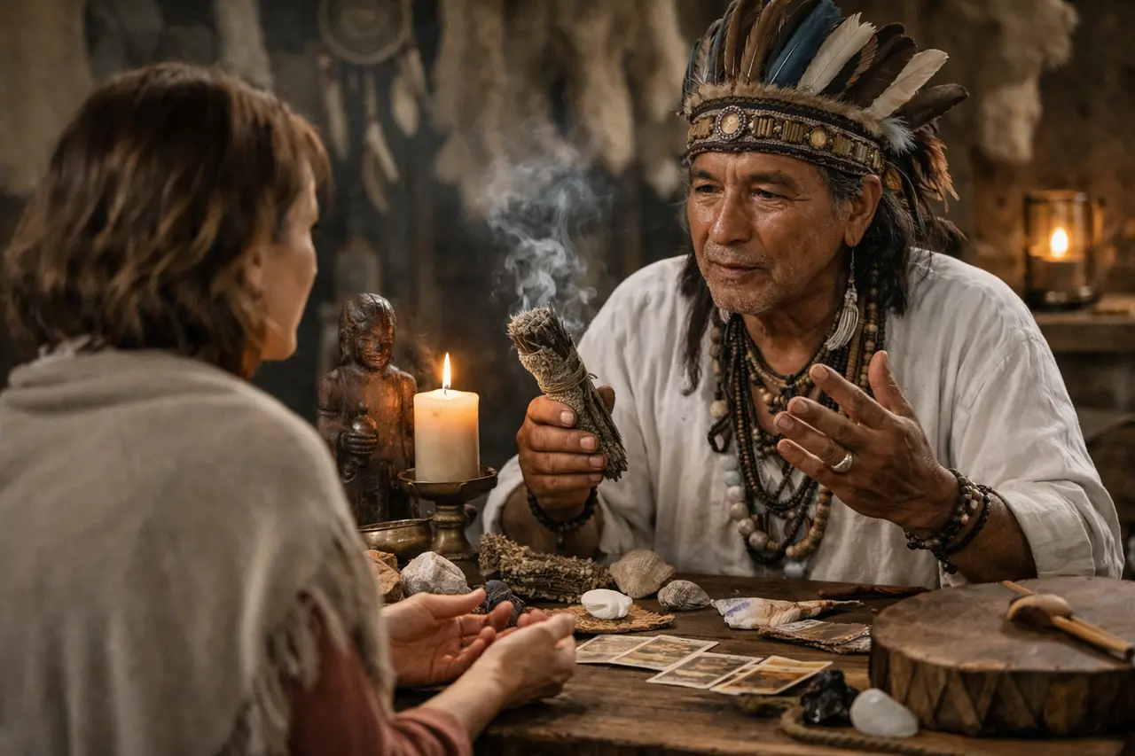 Imagen editorial para Chamanes y Curanderos: Cómo Detectar Señales de Autenticidad para Consultas Espirituales Efectivas