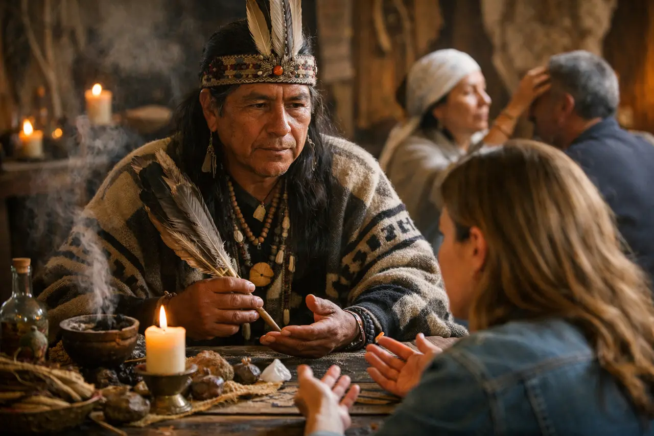 Imagen editorial para Chamanes y Curanderos: Cómo Identificar Prácticas Genuinas y Evitar Engaños en Consultas Espirituales