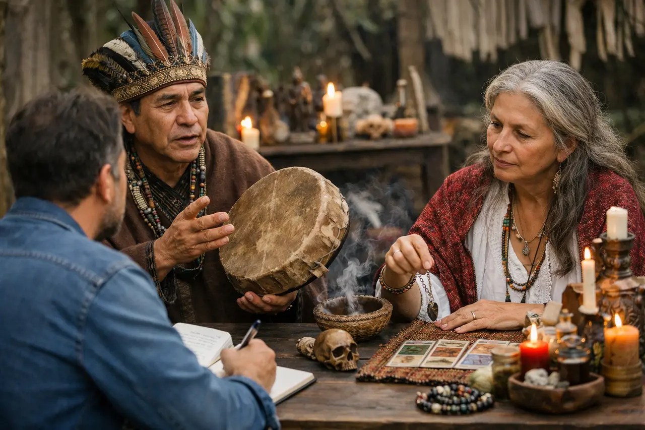 Imagen editorial para Chamanes y Curanderos: Identificando Practicantes Auténticos para Tu Bienestar Espiritual