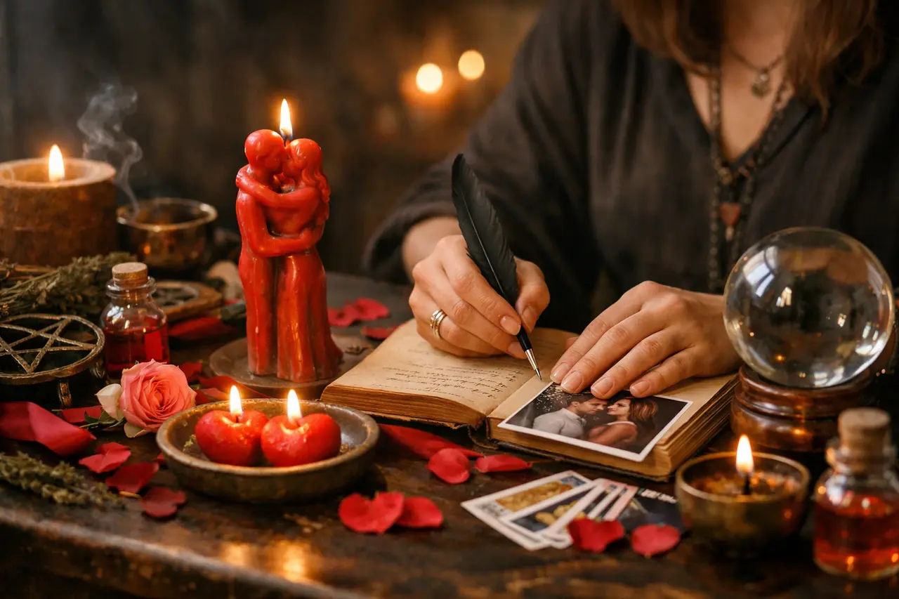 Imagen editorial para Cómo Realizar Conjuros y Rituales para Transformar Tu Vida Amorosa