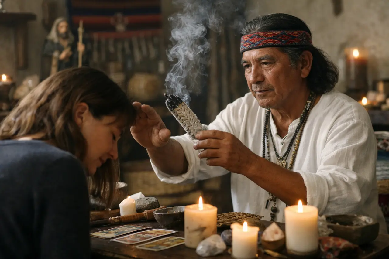 Imagen editorial para Curandero Espiritual: Cómo Identificar a un Práctico Confiable para Tu Bienestar Emocional