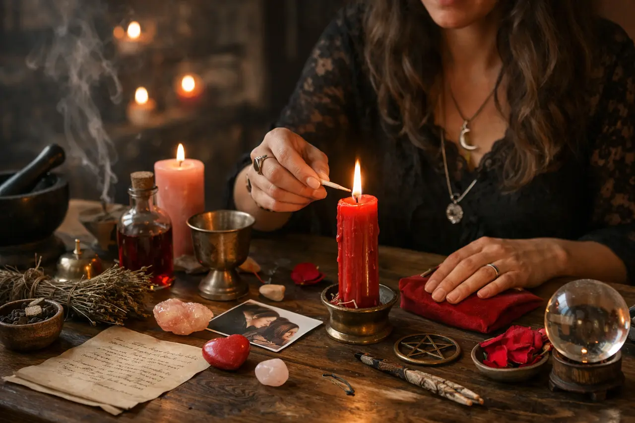 Imagen editorial para Hechizo de Brujería de Amor: Cómo Atraer el Amor Verdadero de Manera Consciente