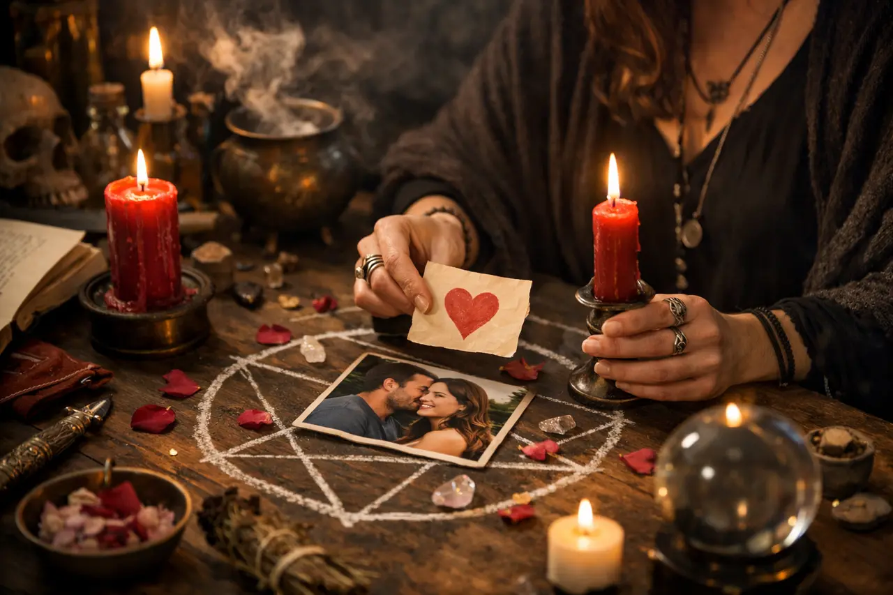 Imagen editorial para Hechizo de Brujería de Amor: Cómo Fortalecer Tu Relación sin Caer en Engaños