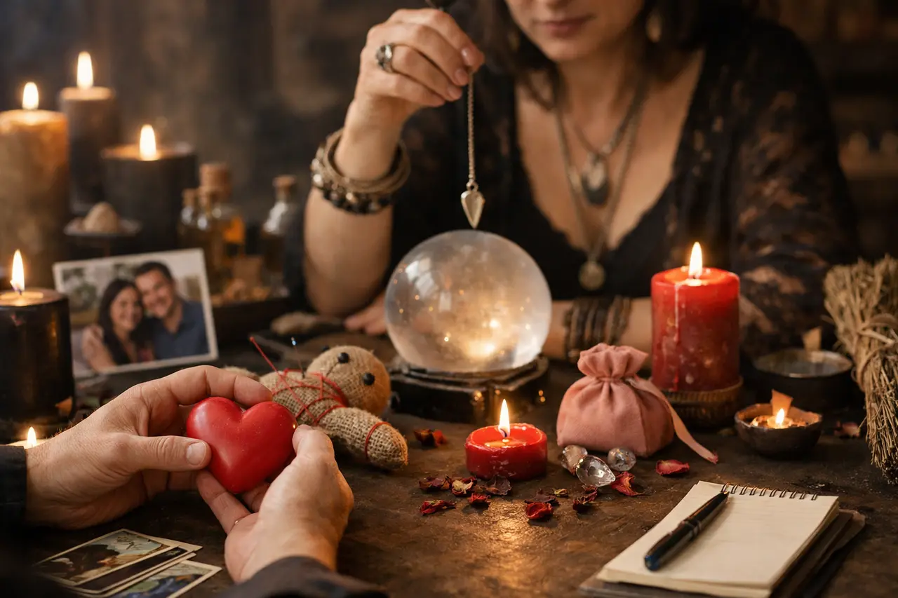 Imagen editorial para Hechizo de Brujería de Amor: Señales para Identificar Resultados Reales y Evitar Engaños