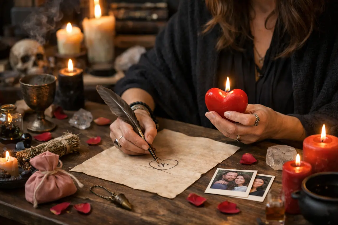 Imagen editorial para Hechizos y Conjuros: Estrategias Prácticas para Atraer Amor sin Manipulación
